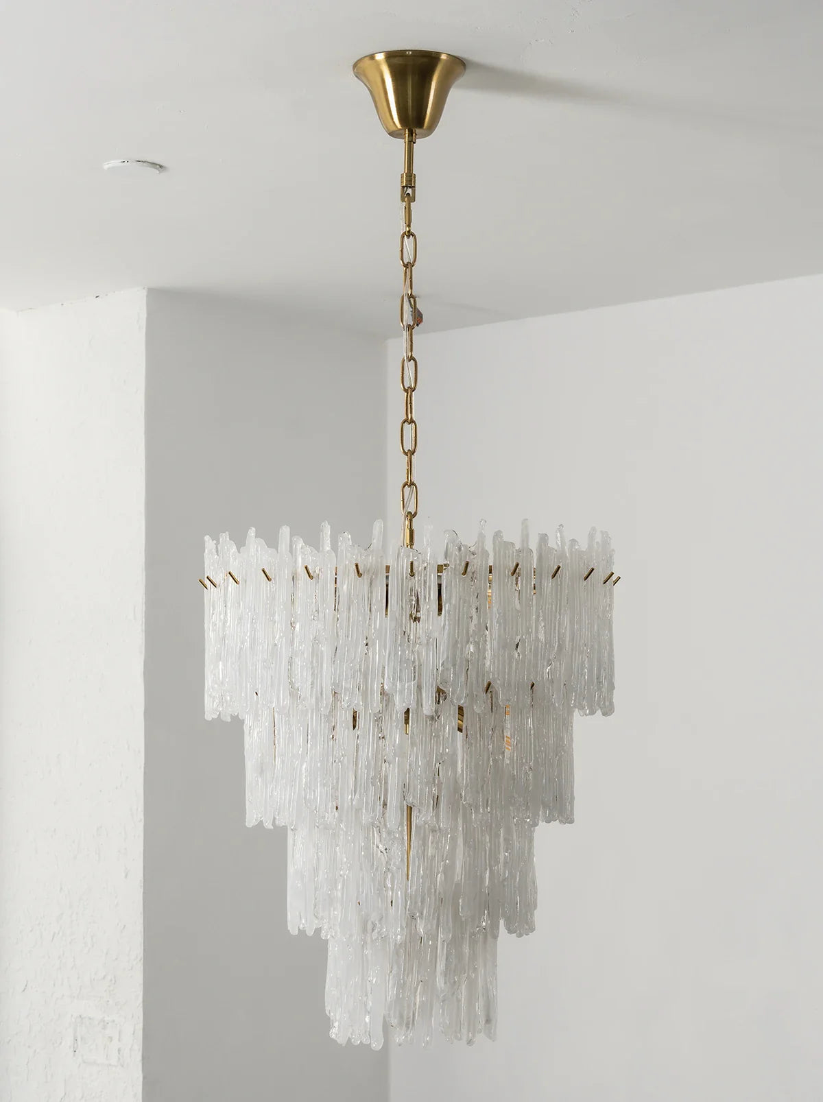 Icicle Waterfall Textured Glass Chandelier