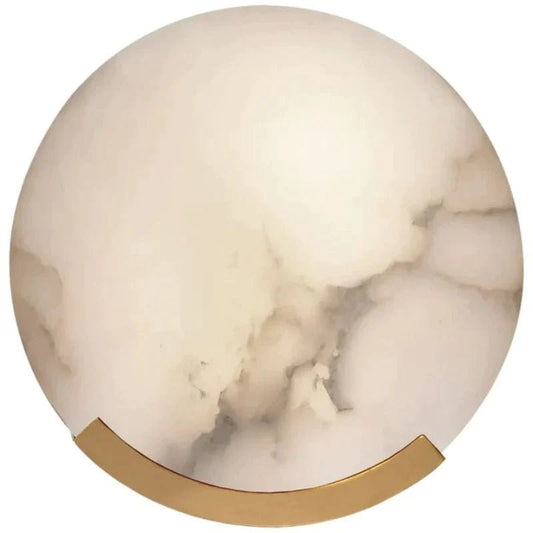 Iris Alabaster Round Plate Sconce,Modern Wall Lamp - GILDLAMPS