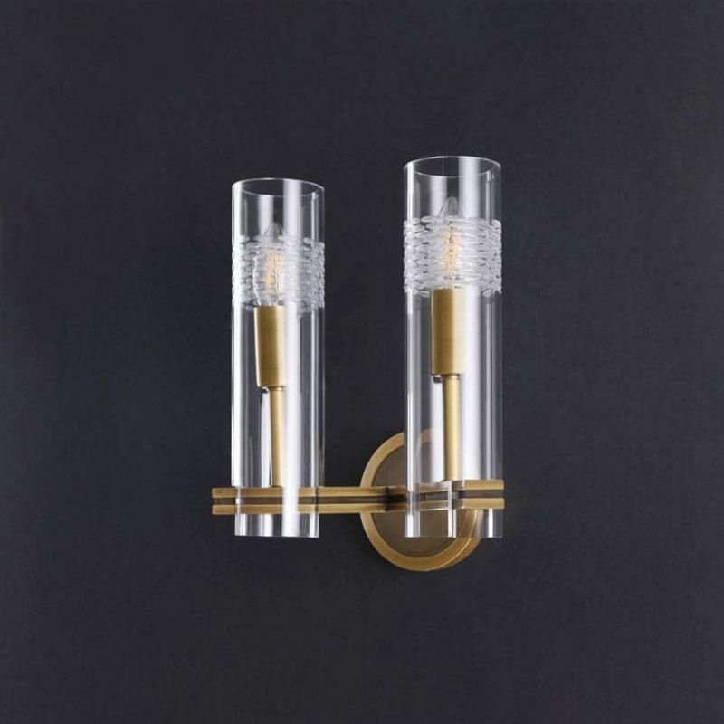 Kaleidoscope Double Head Wall Sconce, Brass - GILDLAMPS