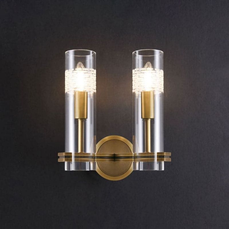 Kaleidoscope Double Head Wall Sconce, Brass - GILDLAMPS