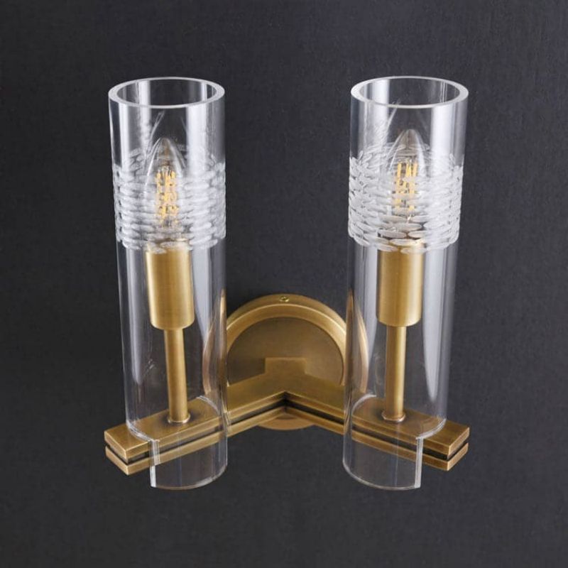 Kaleidoscope Double Head Wall Sconce, Brass - GILDLAMPS
