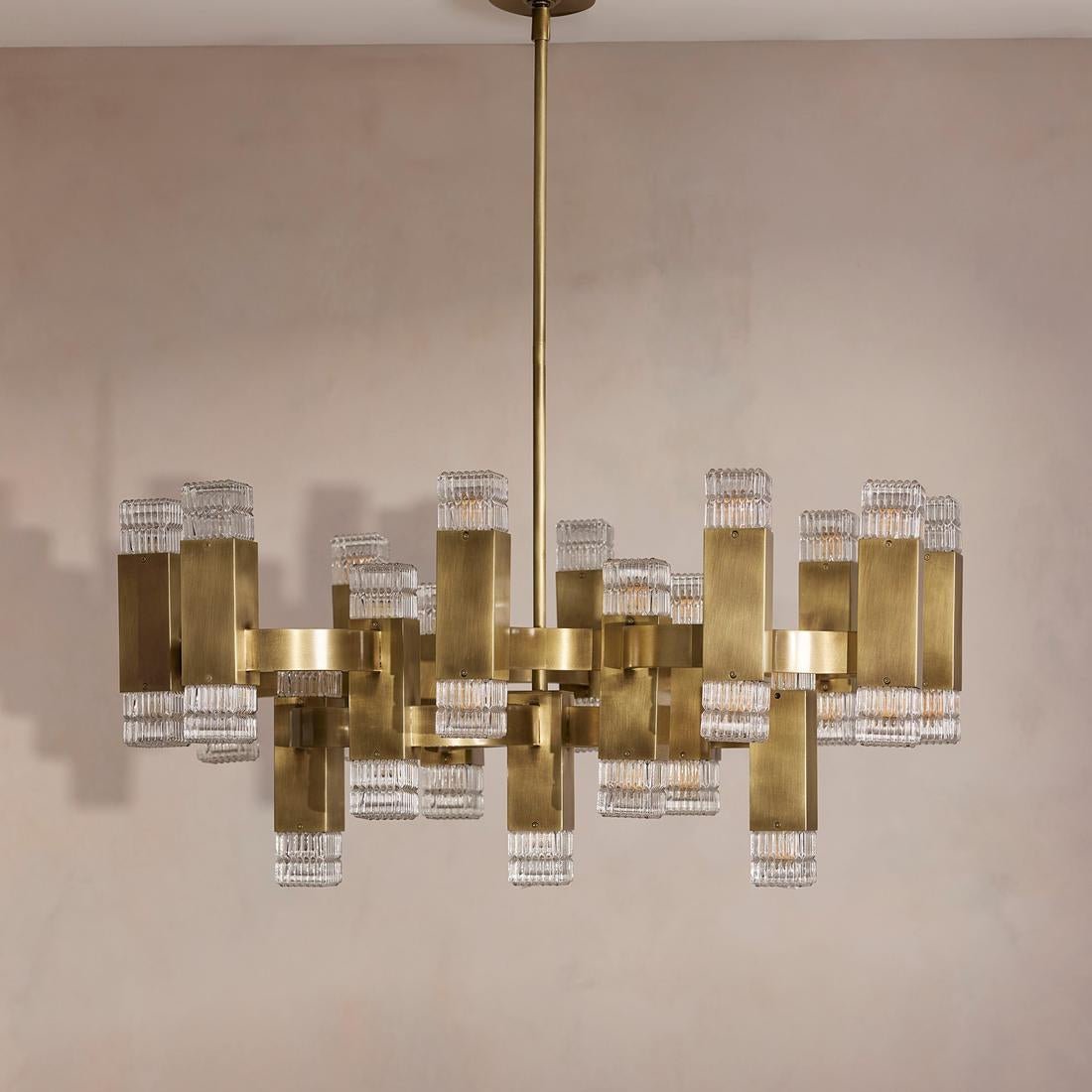 Kennedy Glass Chandelier 32"W - GILDLAMPS