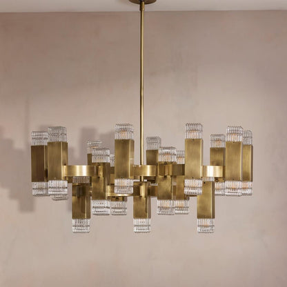 Kennedy Glass Chandelier 32"W - GILDLAMPS