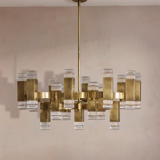 Kennedy Glass Chandelier 32"W - GILDLAMPS