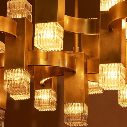 Kennedy Glass Chandelier 32"W - GILDLAMPS