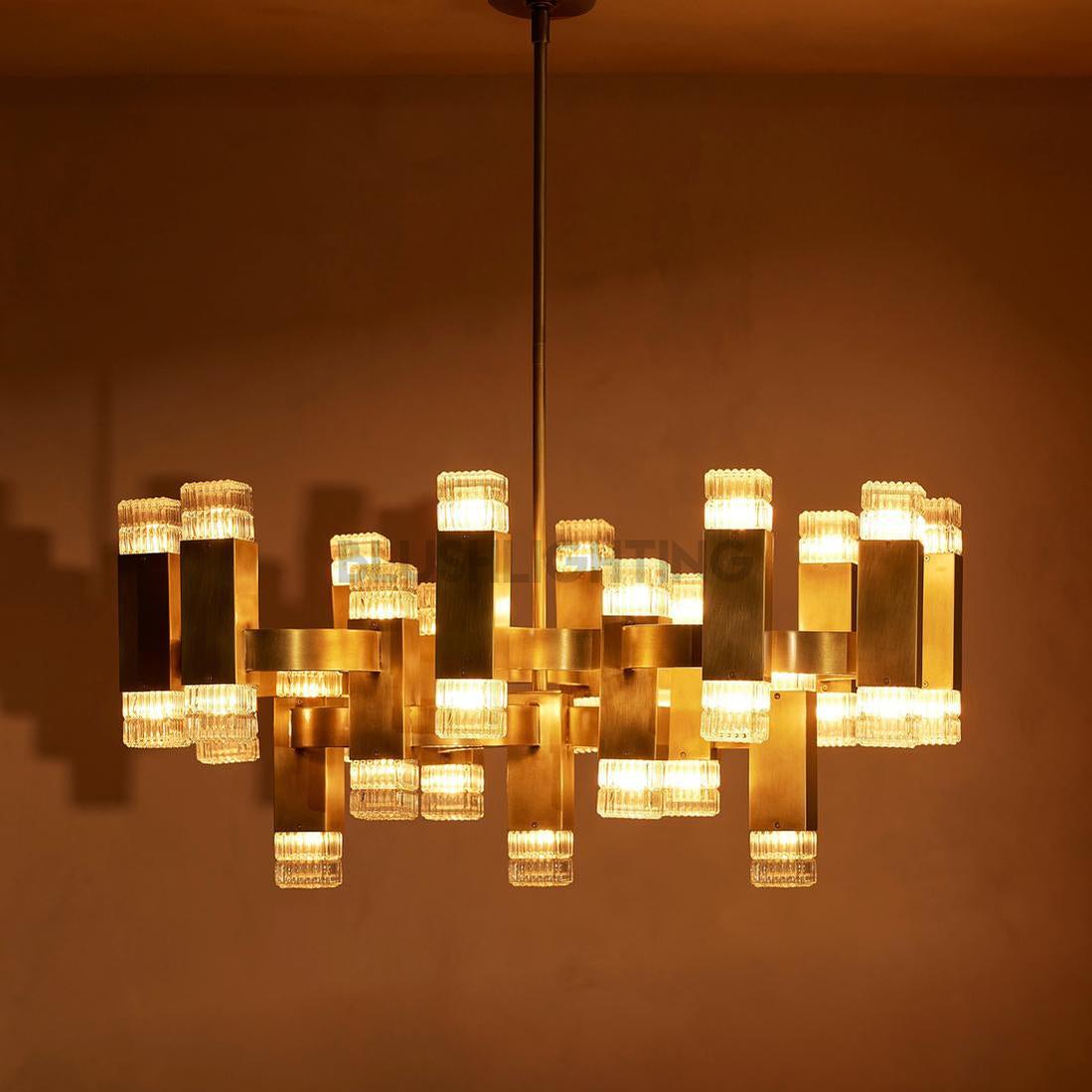 Kennedy Glass Chandelier 32"W - GILDLAMPS