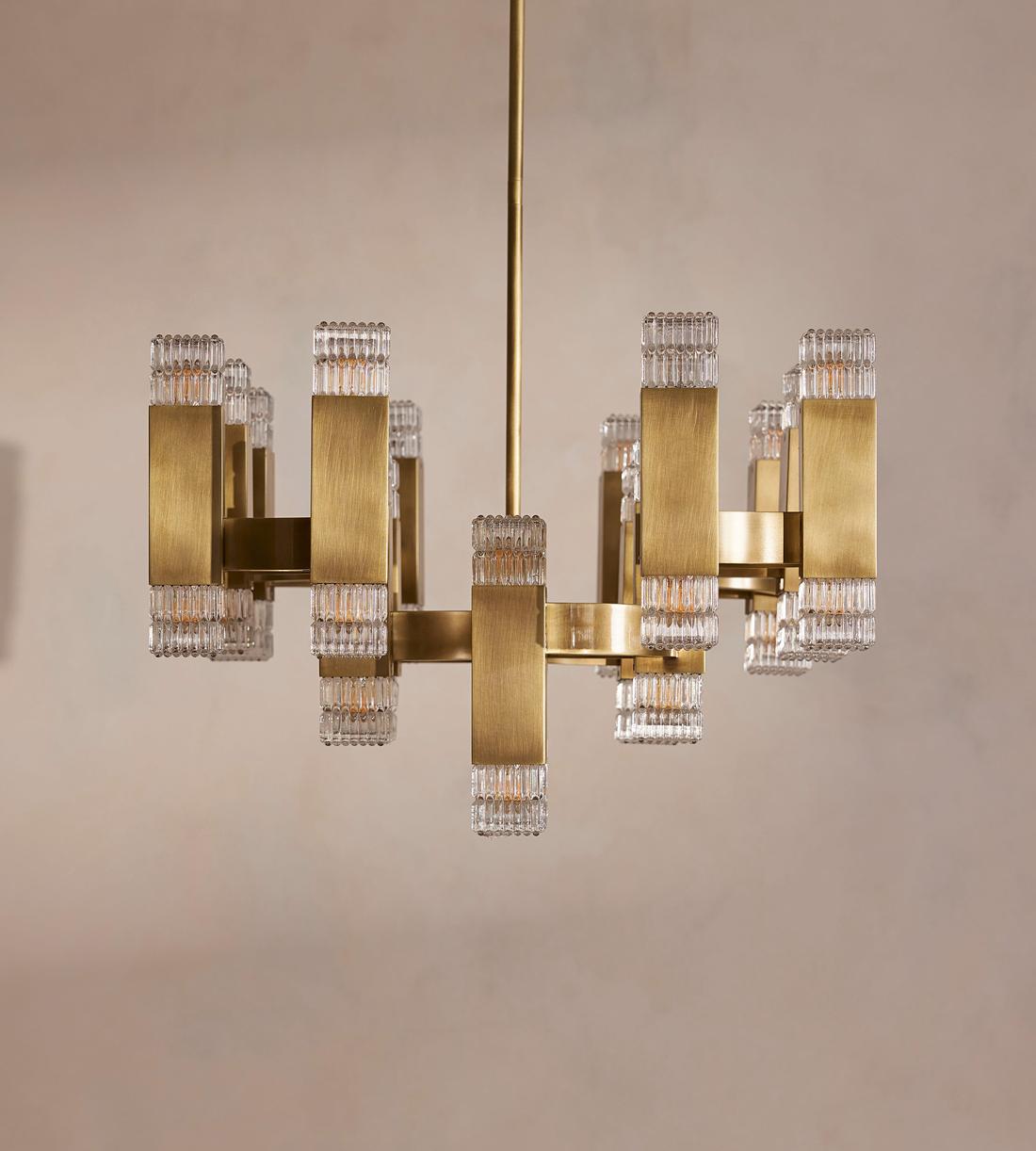 Kennedy Glass Chandelier 32"W - GILDLAMPS