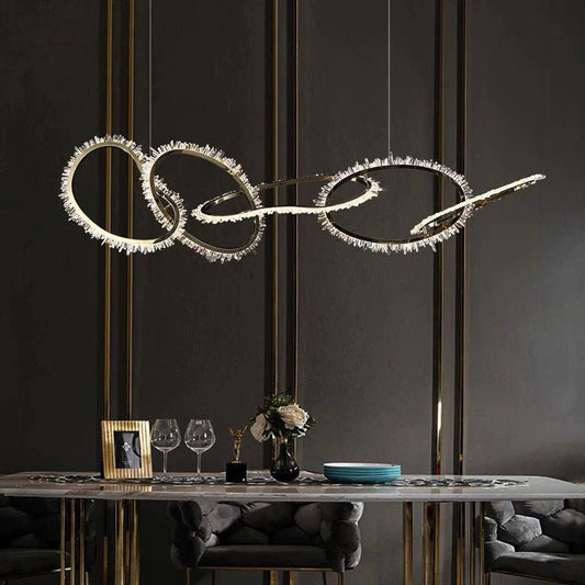 Kevyn Modern Rock Crystal Irregular Living Room Chandelier, Staircase Chandelier - GILDLAMPS