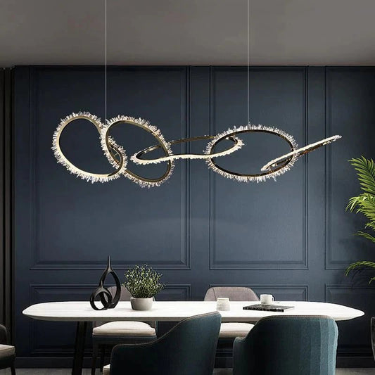 Kevyn Modern Rock Crystal Irregular Living Room Chandelier, Staircase Chandelier - GILDLAMPS