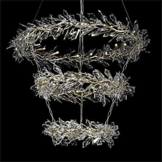 Kotta Thirty - Four - Light Three - Tier Cut - Crystal Pendant Chandelier - GILDLAMPS