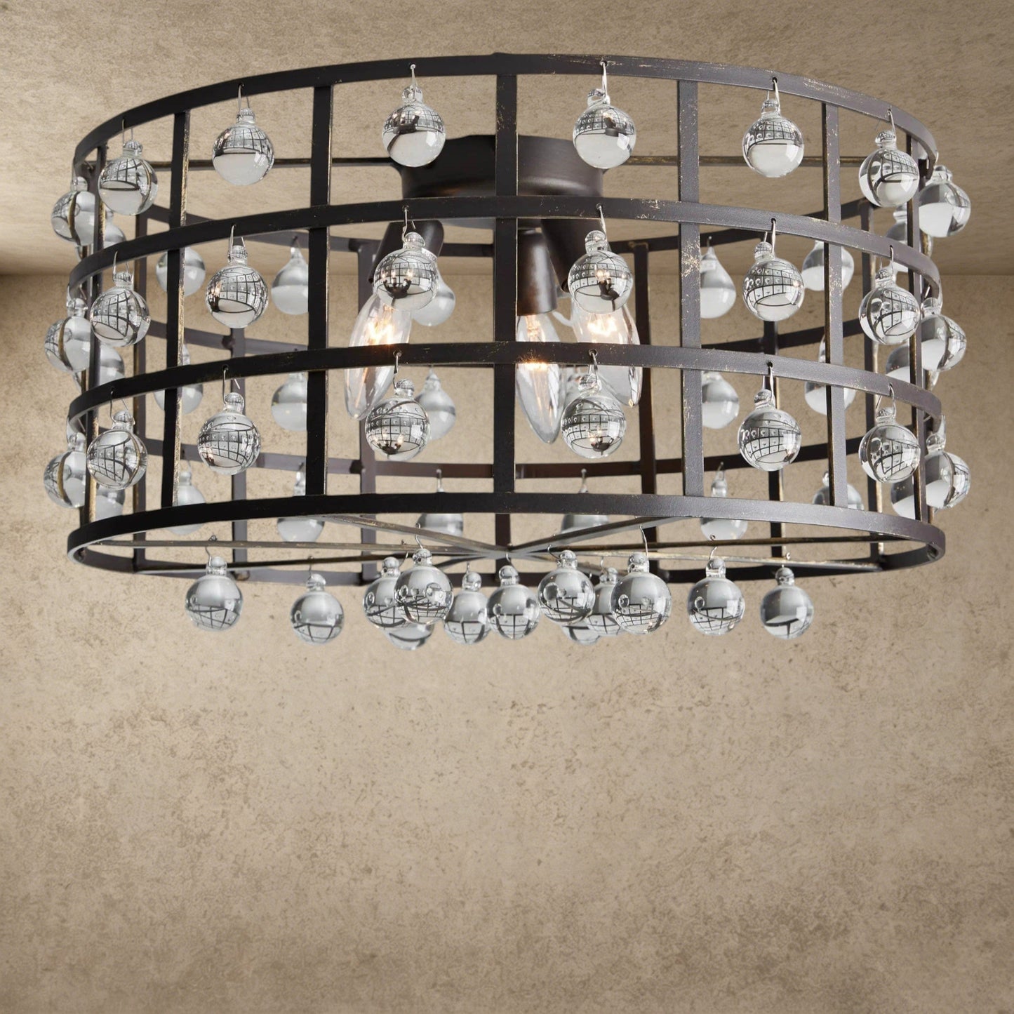 La Cage Flush Mount in Bronze