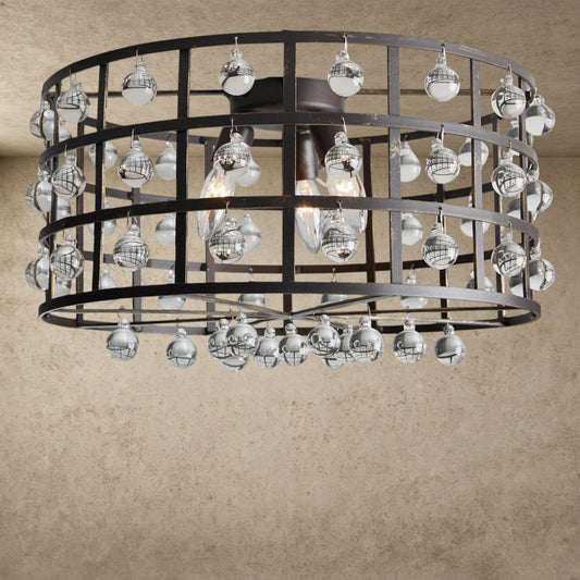 La Cage Flush Mount in Bronze - GILDLAMPS