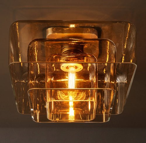 Lacour Amber Glass Flushmount - GILDLAMPS