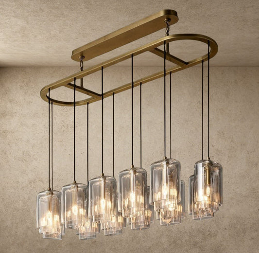 Lacour Clear Glass Linear Chandelier - GILDLAMPS