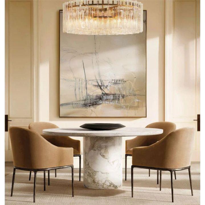 Lattace Clear Glass Round Chandelier 36''48" - GILDLAMPS
