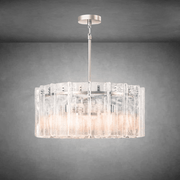 Lattace Clear Glass Round Chandelier 36''48" - GILDLAMPS