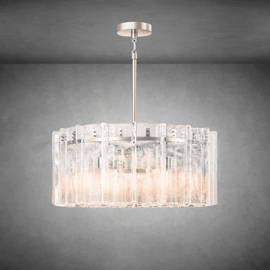 Lattace Clear Glass Round Chandelier 36''48" - GILDLAMPS