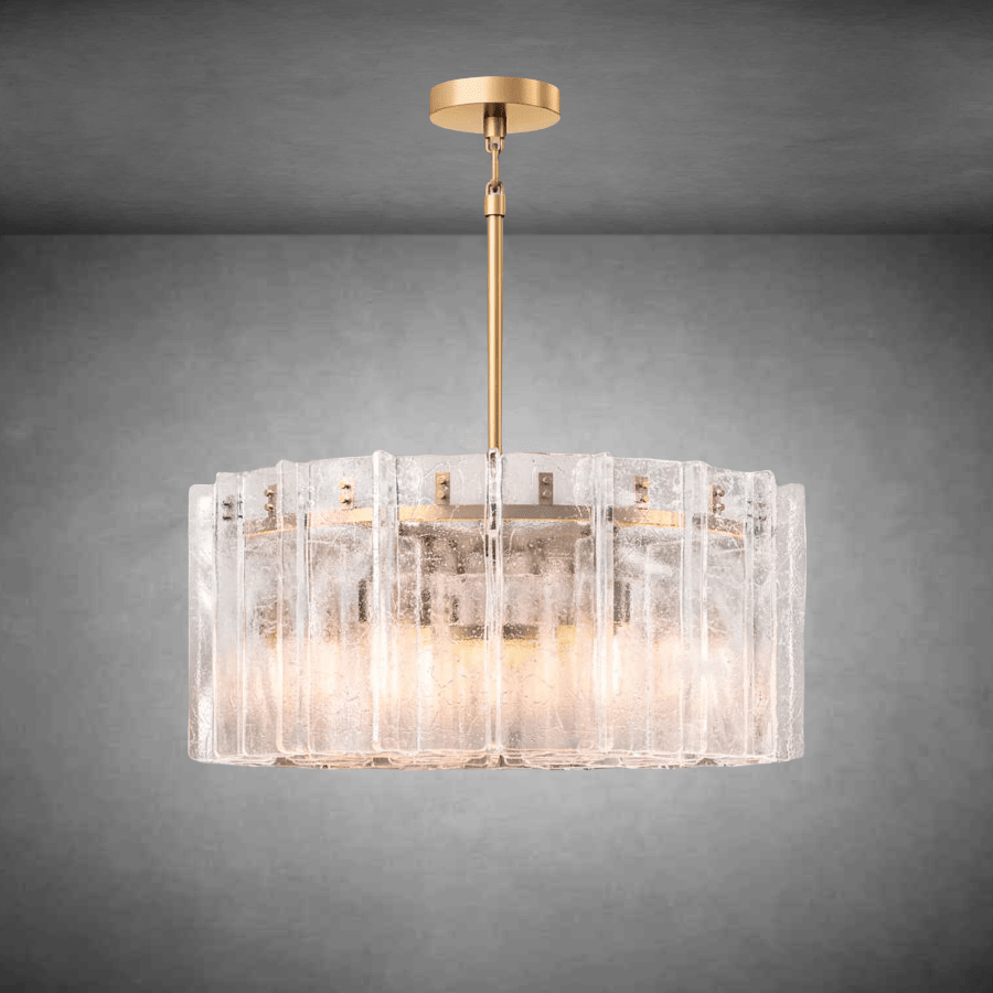 Lattace Clear Glass Round Chandelier 36''48" - GILDLAMPS