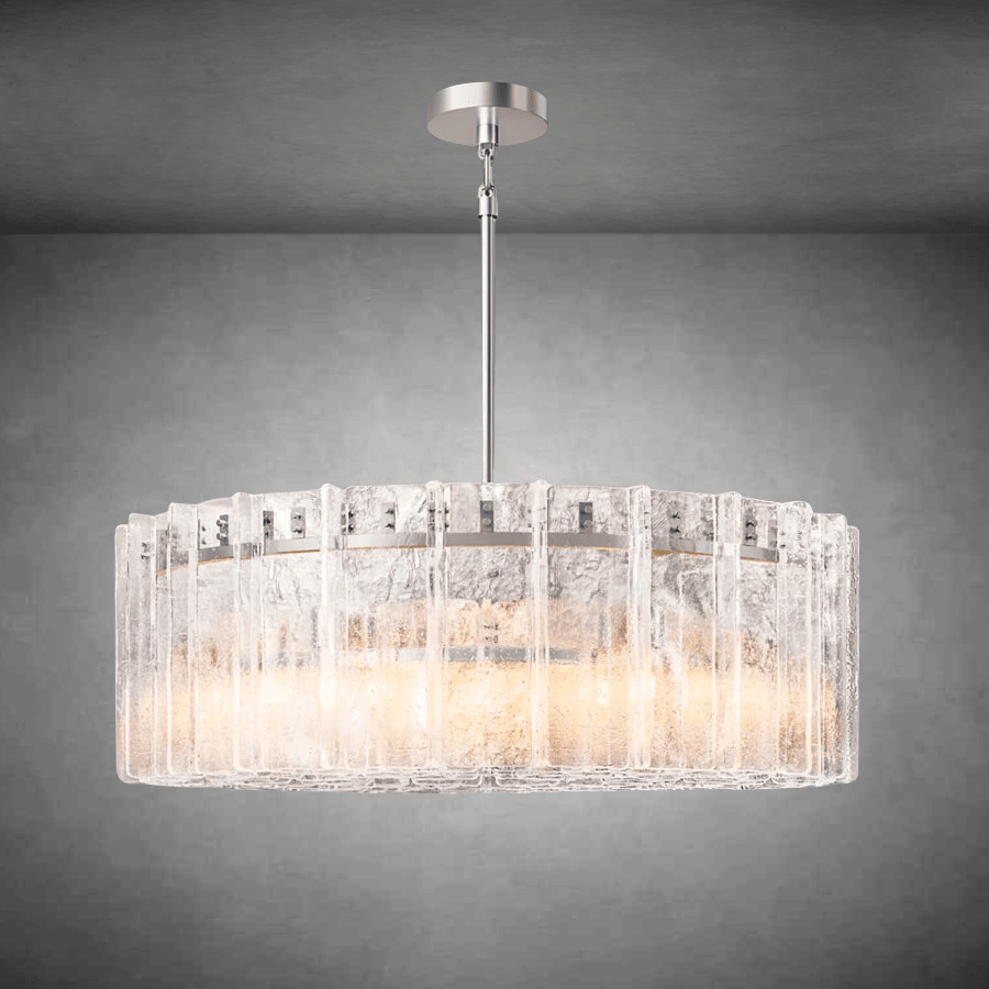 Lattace Clear Glass Round Chandelier 36''48" - GILDLAMPS