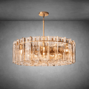 Lattace Smoke Glass Round Chandelier 36''48" - GILDLAMPS
