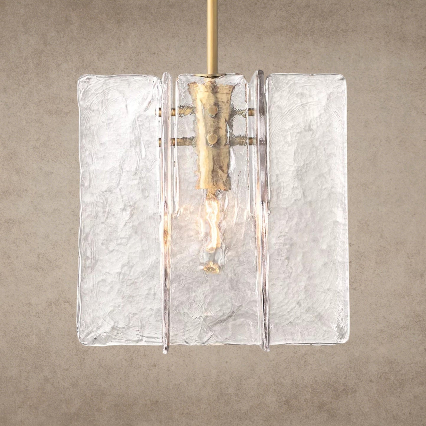 Lattice Clear Glass Pendant