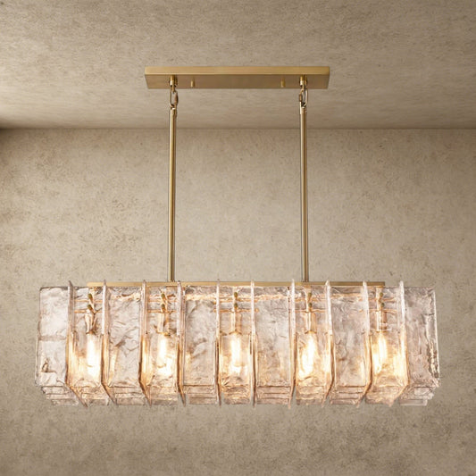 Lattice Smoke Glass Linear Chandelier 49 inch, 67 inch - GILDLAMPS