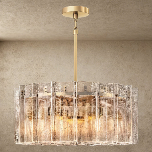 Lattice Smoke Glass Round Chandelier 37 inch, 48 inch - GILDLAMPS