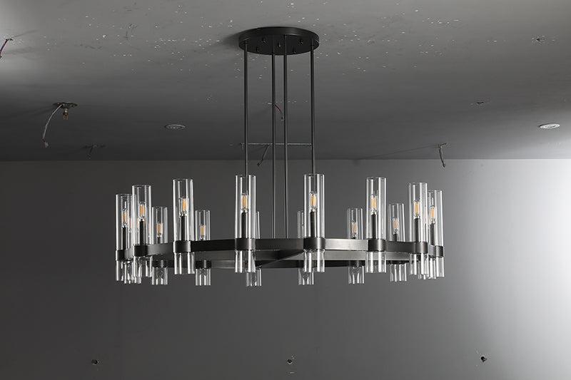 Lavelle Glass Round Chandelier 48" - GILDLAMPS
