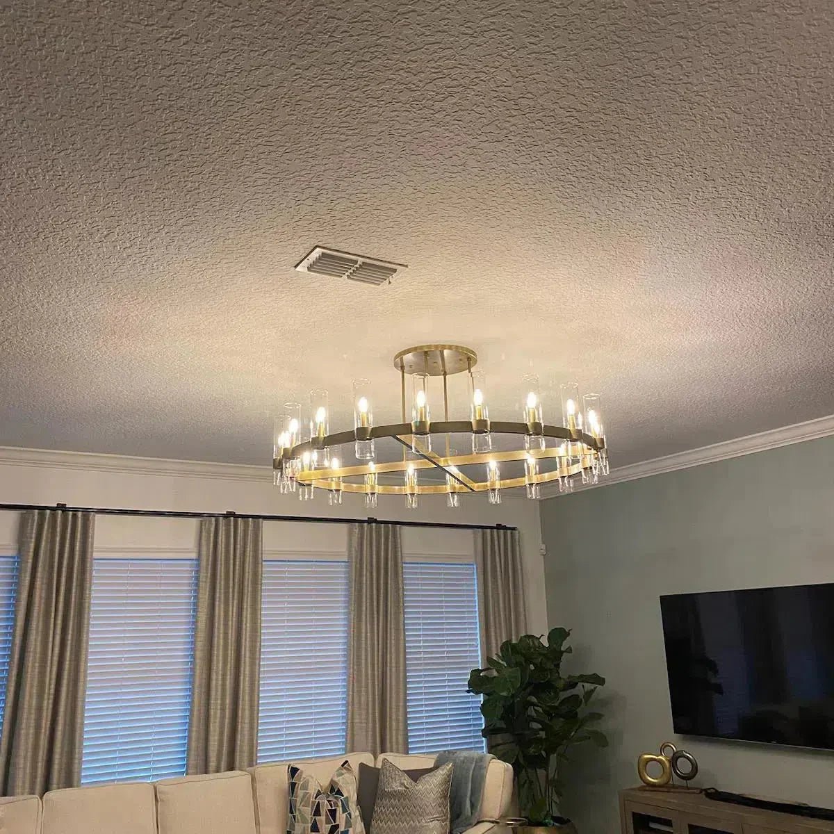 Lavelle Glass Round Chandelier 48" - GILDLAMPS