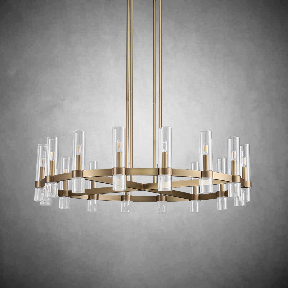 Lavelle Glass Round Chandelier 48" - GILDLAMPS