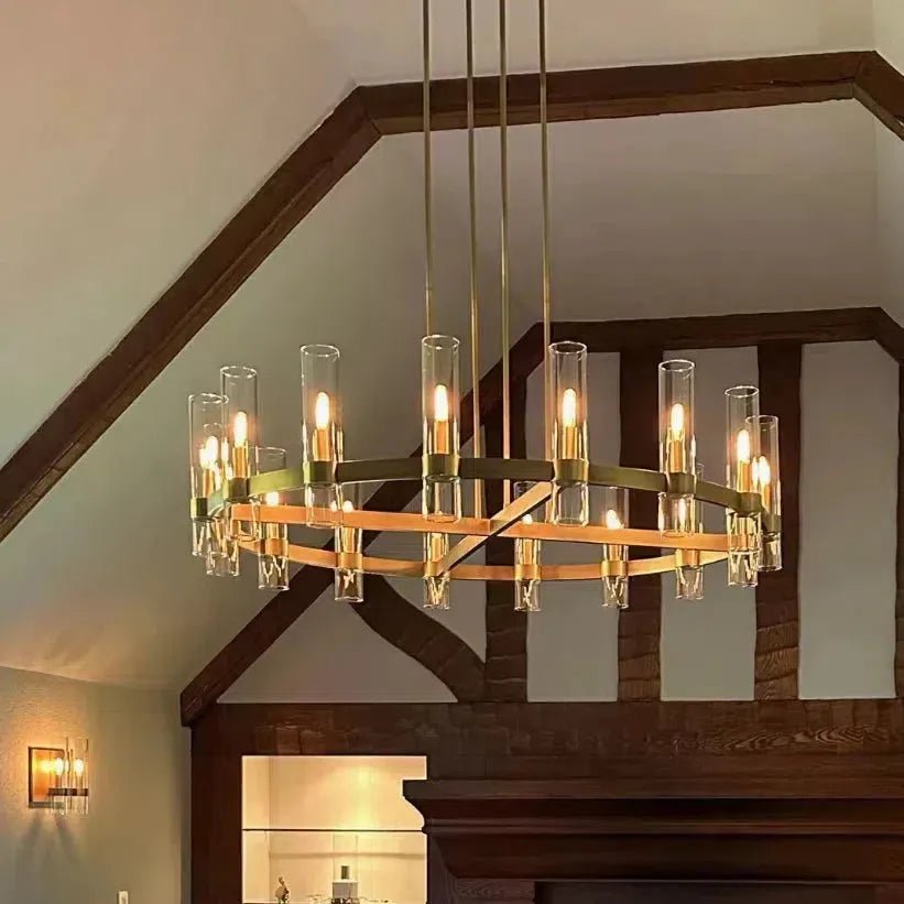 Lavelle Glass Round Chandelier 48" - GILDLAMPS