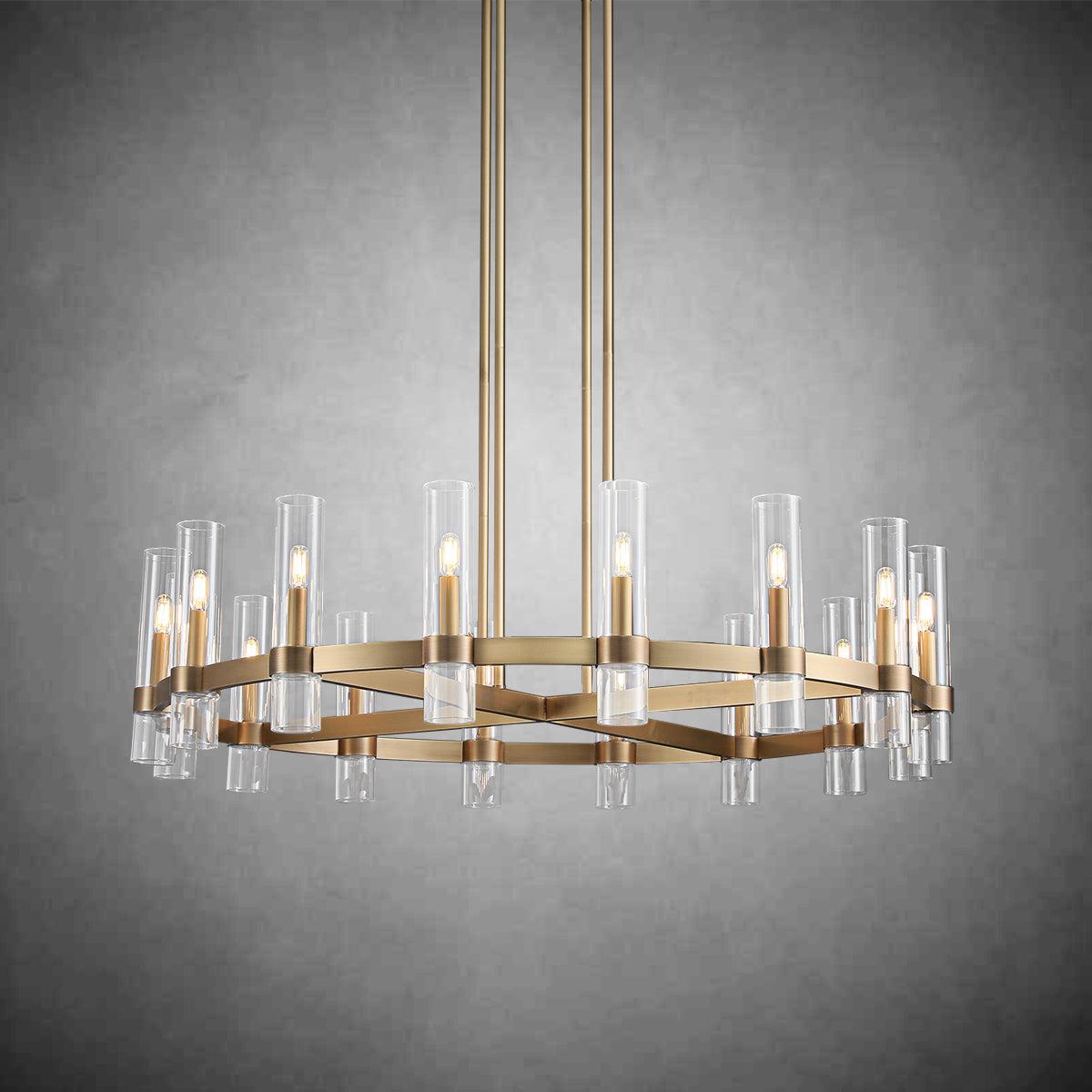 Lavelle Glass Round Chandelier 48" - GILDLAMPS