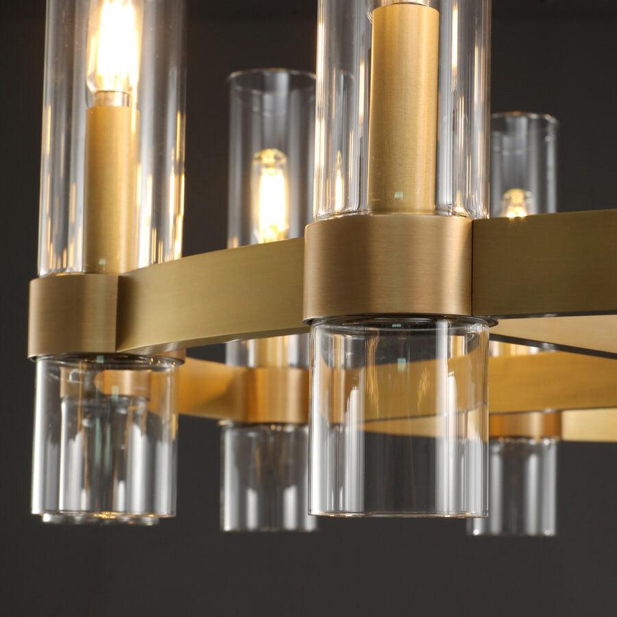 Lavelle Round Glass Chandelier 36" - GILDLAMPS