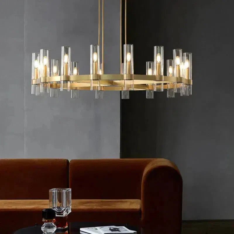 Lavelle Round Glass Chandelier 36" - GILDLAMPS