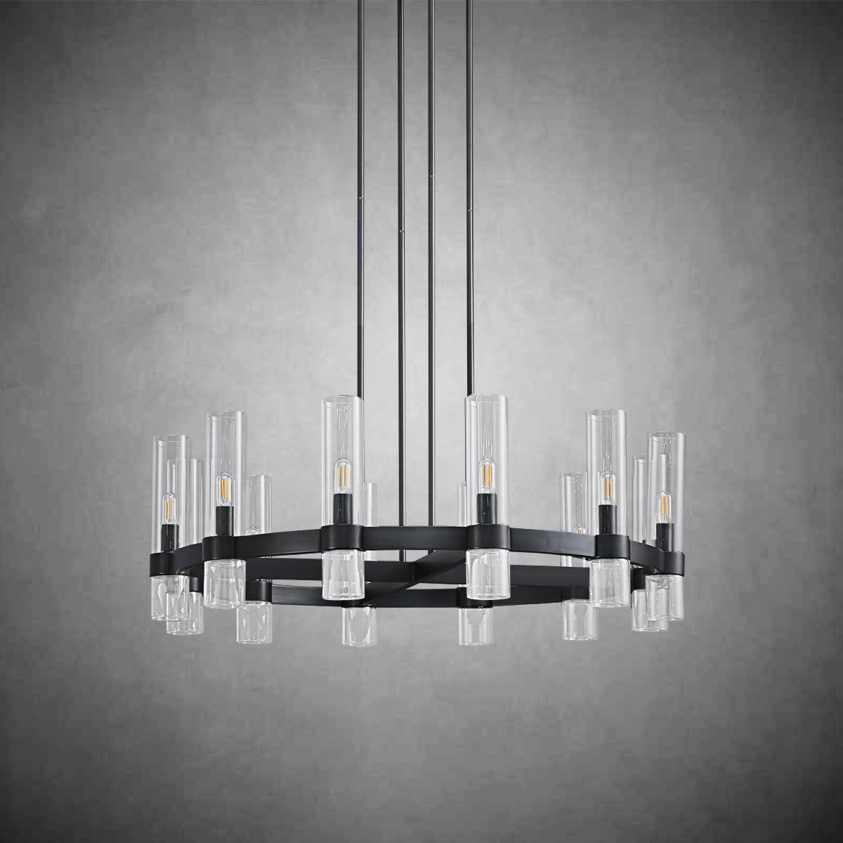 Lavelle Round Glass Chandelier 36" - GILDLAMPS