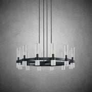Lavelle Round Glass Chandelier 36" - GILDLAMPS