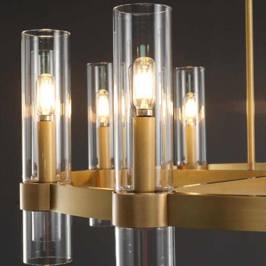 Lavelle Round Glass Chandelier 36" - GILDLAMPS