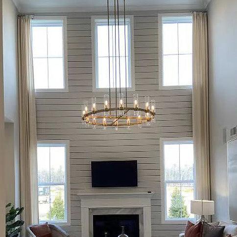 Lavelle Round Glass Chandelier 36" - GILDLAMPS