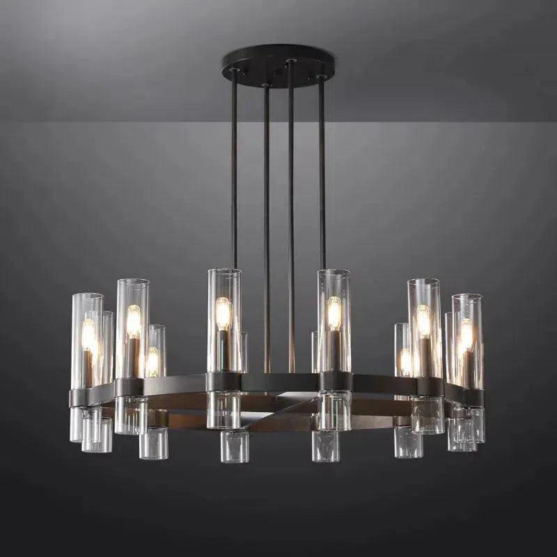 Lavelle Round Glass Chandelier 36" - GILDLAMPS