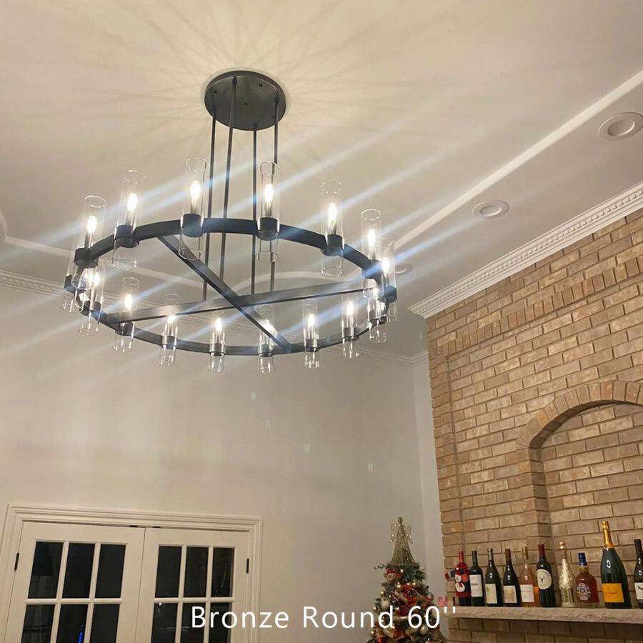 Lavelle Round Glass Chandelier 60" - GILDLAMPS