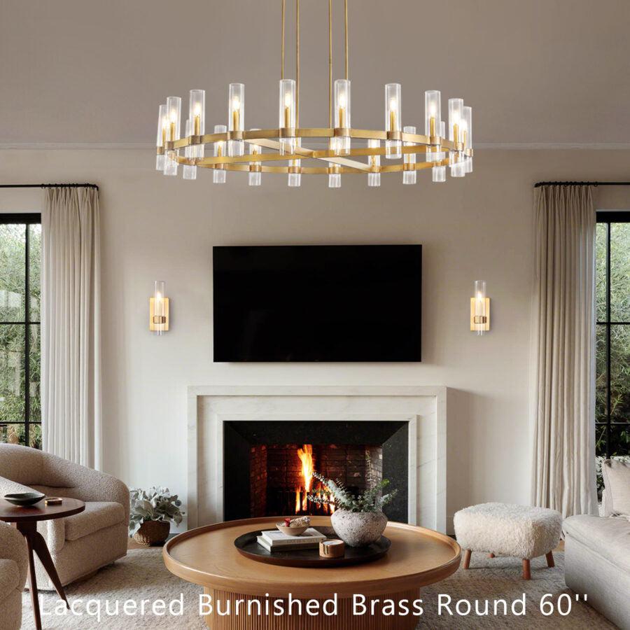 Lavelle Round Glass Chandelier 60" - GILDLAMPS