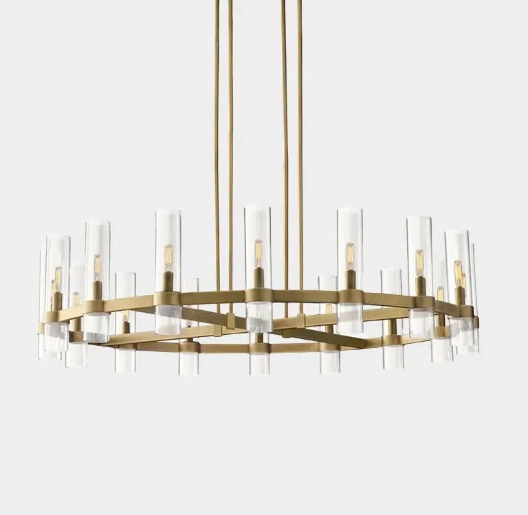 Lavelle Round Glass Chandelier 60" - GILDLAMPS