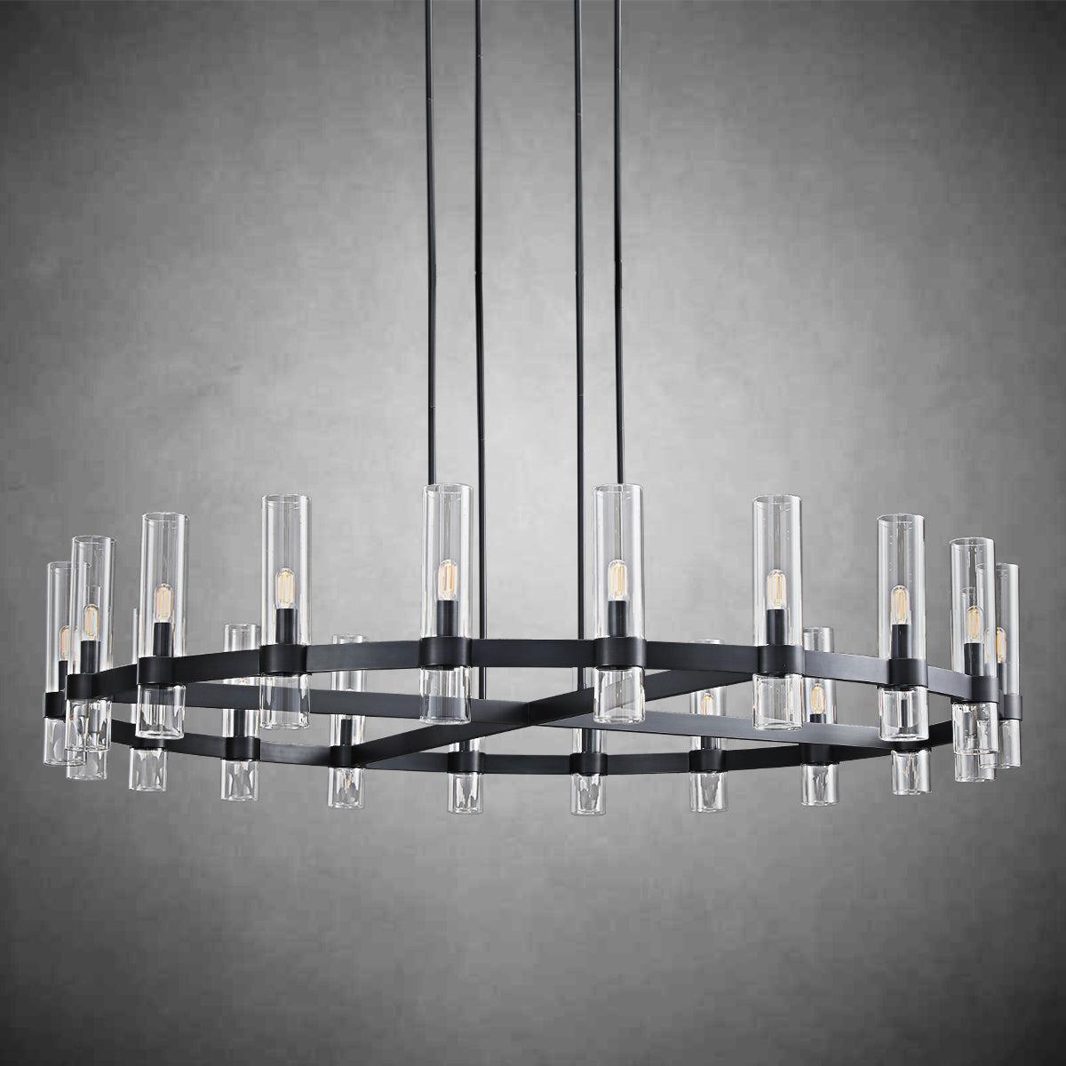 Lavelle Round Glass Chandelier 60" - GILDLAMPS