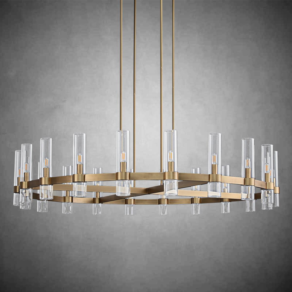 Lavelle Round Glass Chandelier 60" - GILDLAMPS