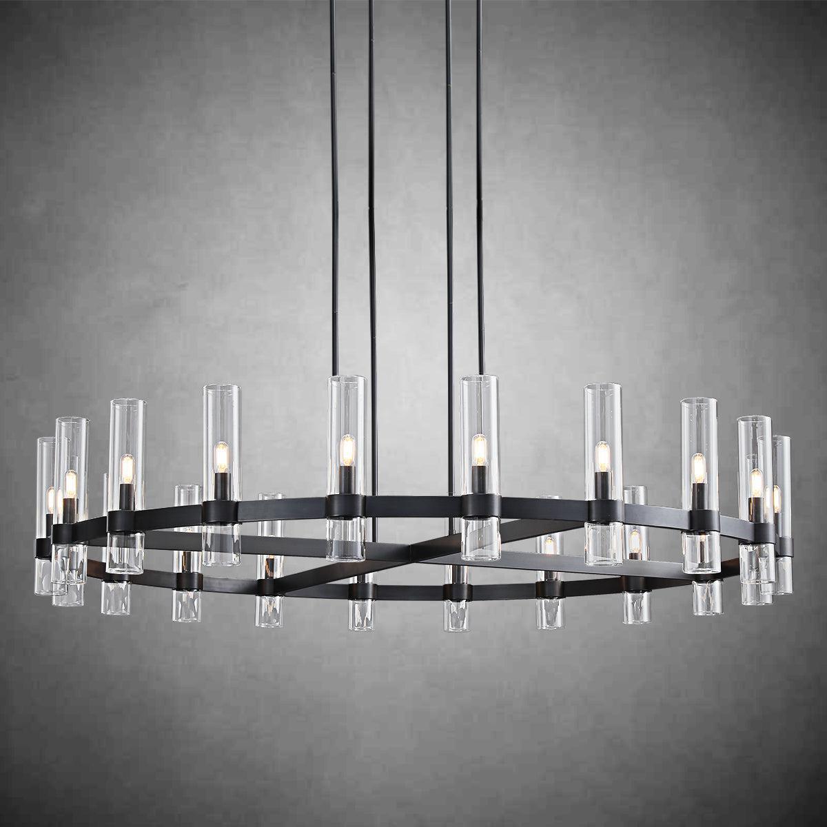 Lavelle Round Glass Chandelier 60" - GILDLAMPS