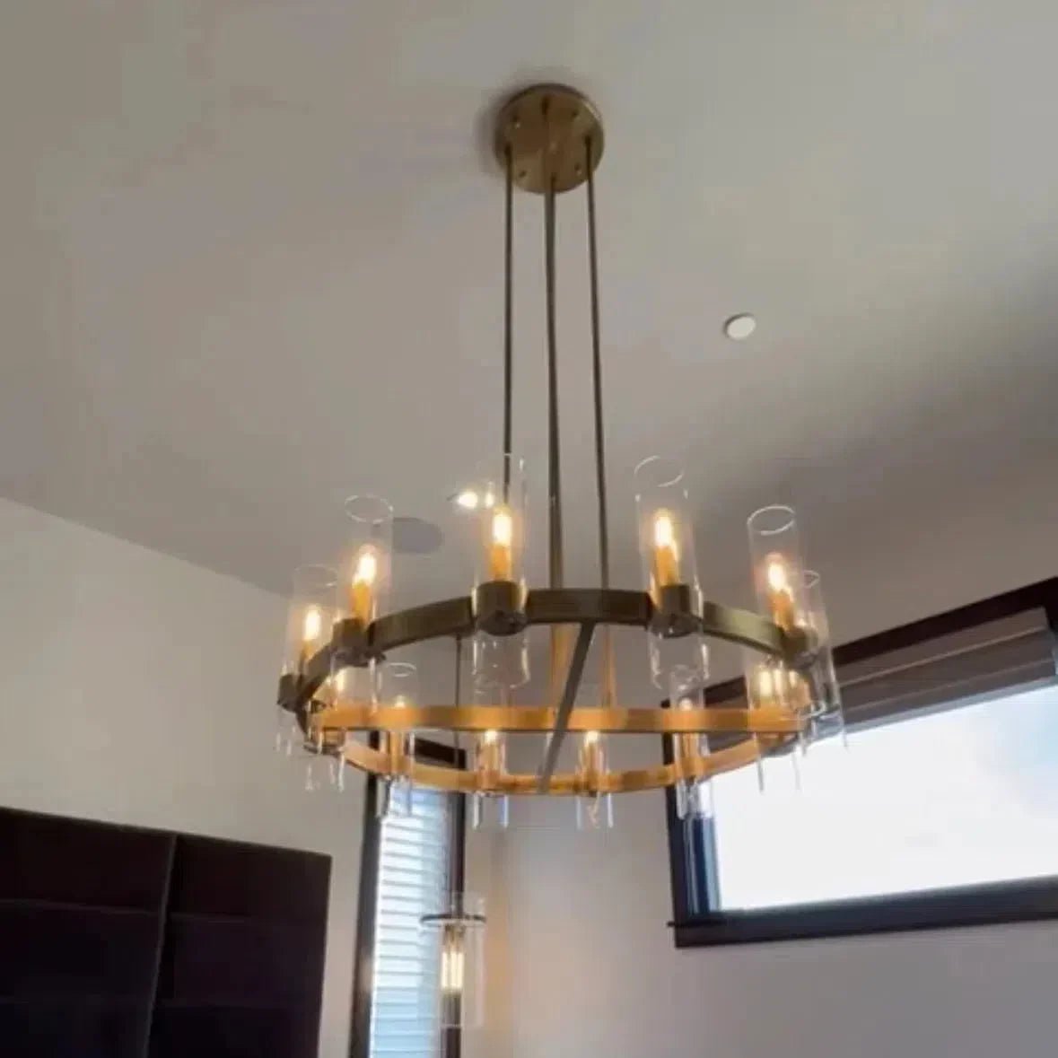 Lavelle Round Glass Chandelier 60" - GILDLAMPS