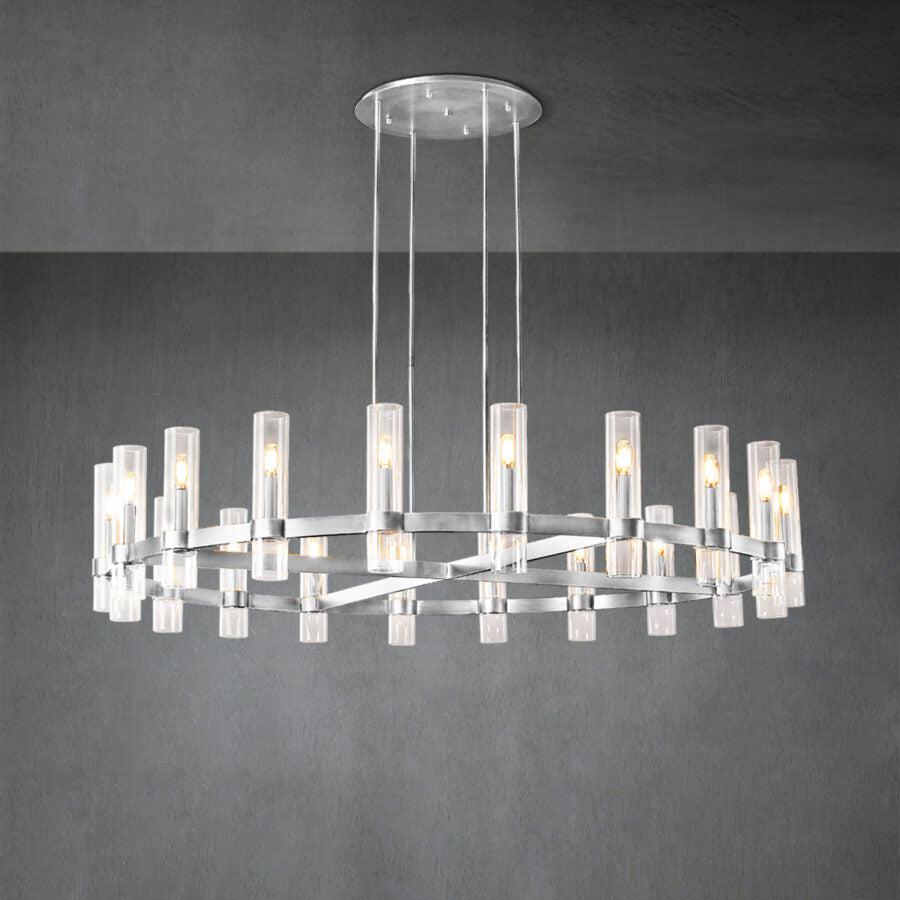 Lavelle Round Glass Chandelier 60" - GILDLAMPS