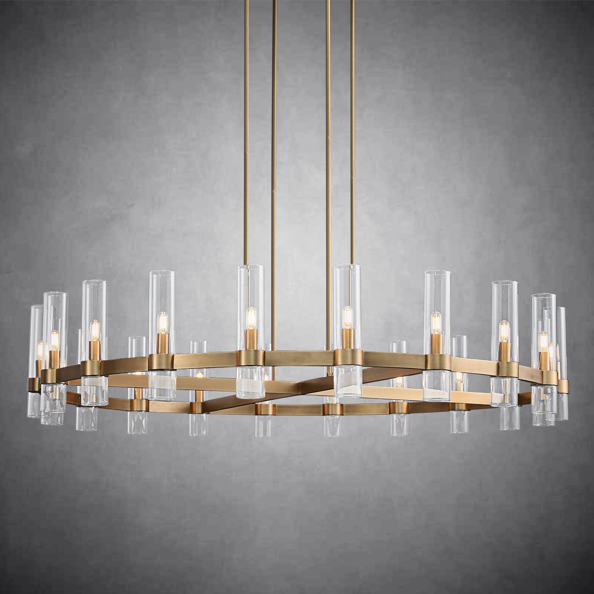 Lavelle Round Glass Chandelier 60" - GILDLAMPS