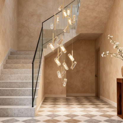 LED Staircase Chandelier Luxury Acrylic Ceiling Light - GILDLAMPS