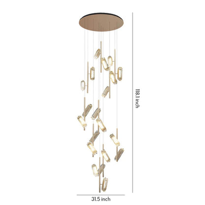 LED Staircase Chandelier Luxury Acrylic Ceiling Light - GILDLAMPS